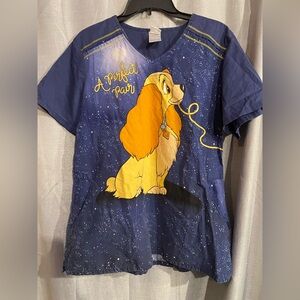 Disney lady and trump scrub top size large